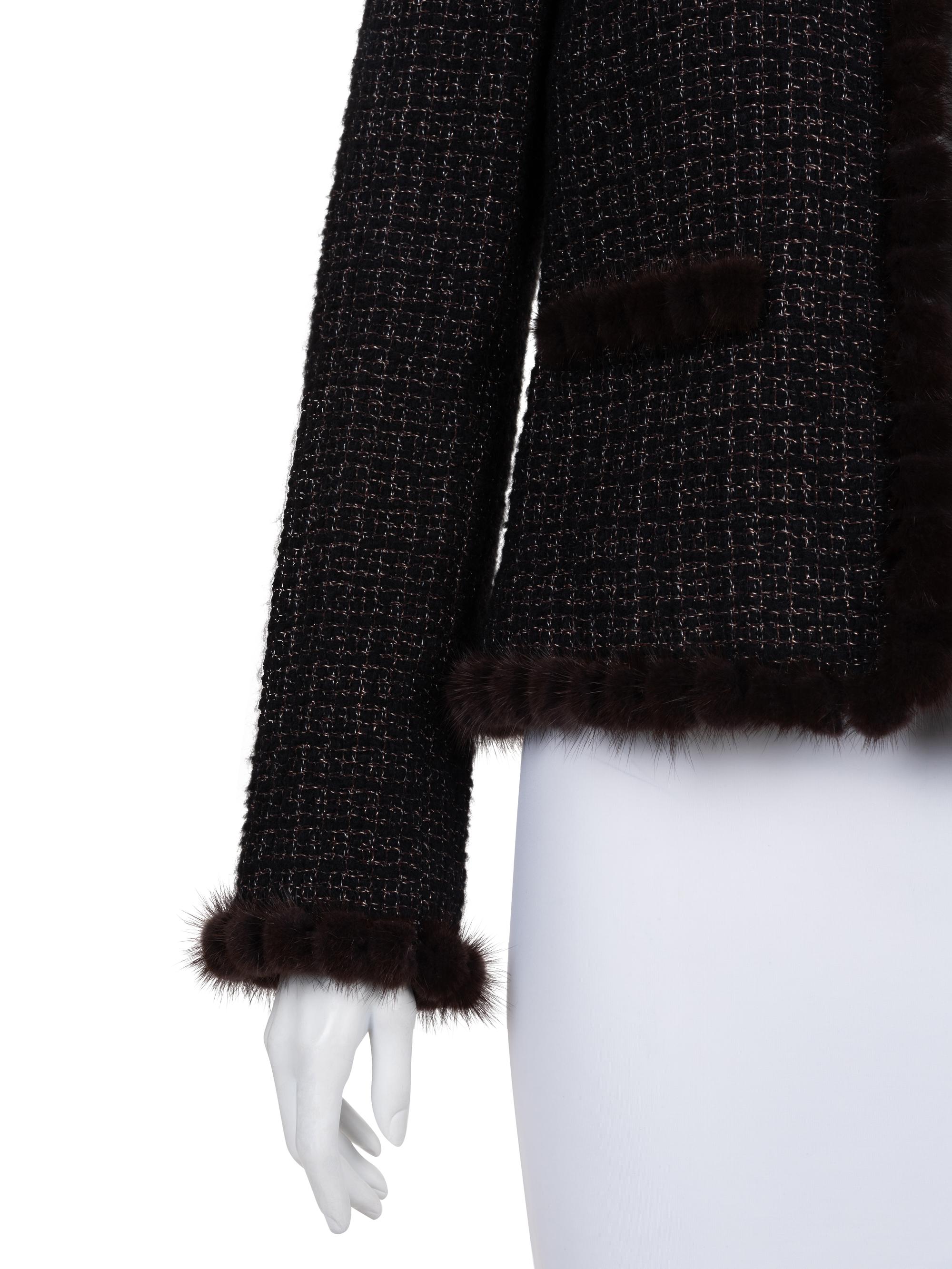 Chanel Tweed Jacket with Mink Fur Trim, Fall 2003