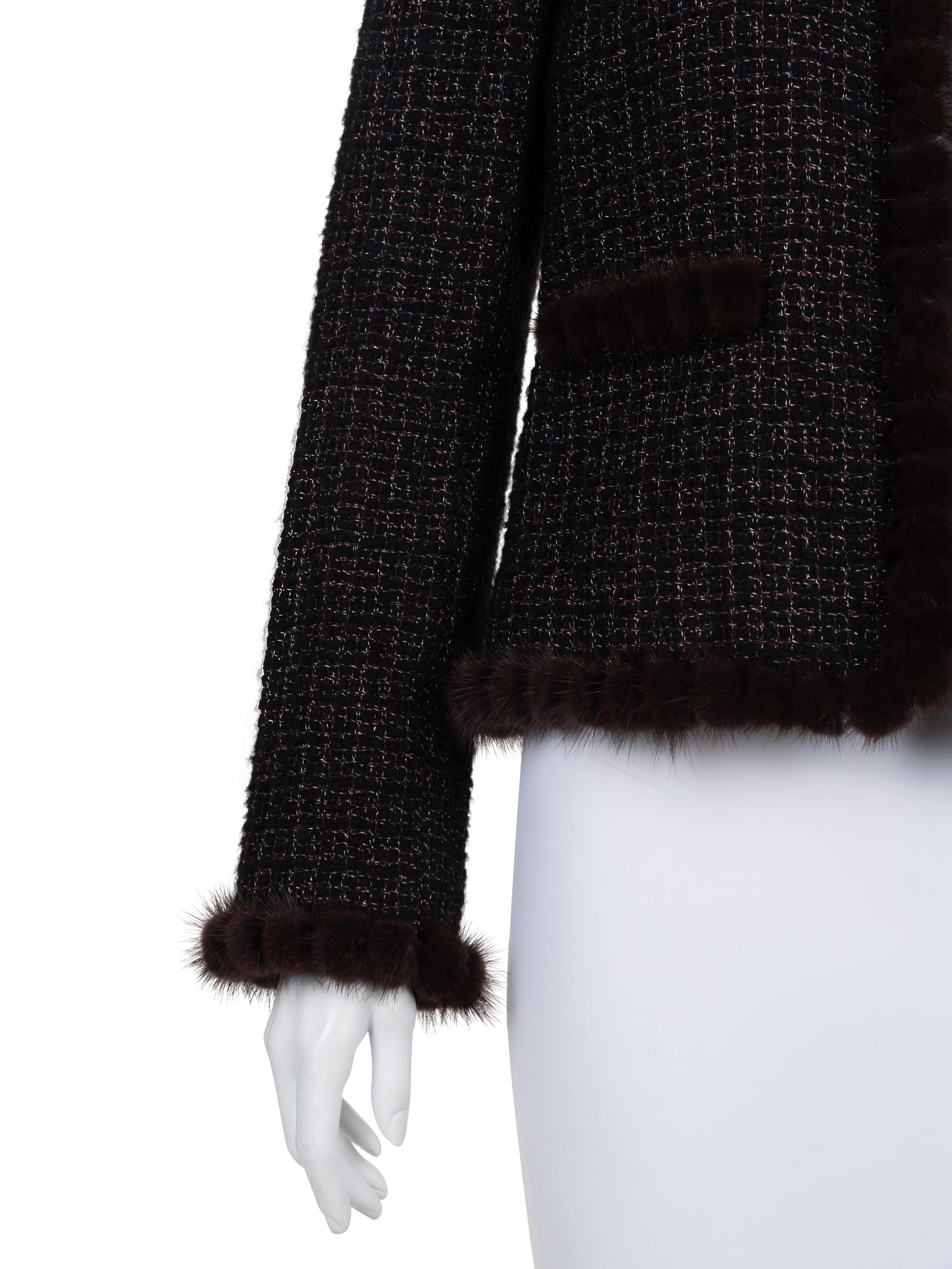 Chanel Tweed Jacket with Mink Fur Trim, Fall 2003