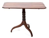 A George III Style Mahogany Tilt Top Tripod Table Height 26 1/2 x width 36 1/2 x depth 22 3/4 inches. — LATE 19TH/EARLY 20TH CENTURY