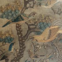 A Chinese Canton Style Silk Embroidered Fan