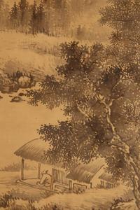 A Japanese Ink Painting on Silk