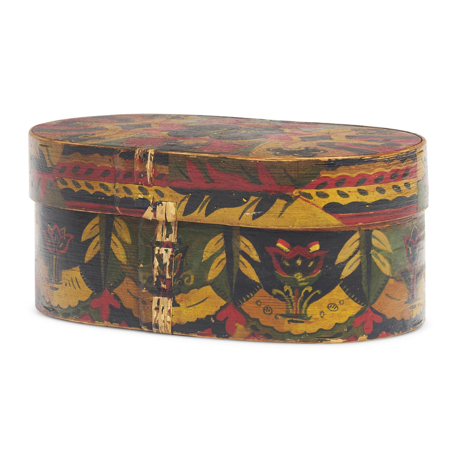 A Swedish Painted Bentwood Box