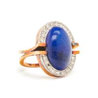 BICOLOR GOLD, LAPIS LAZULI AND DIAMOND RING