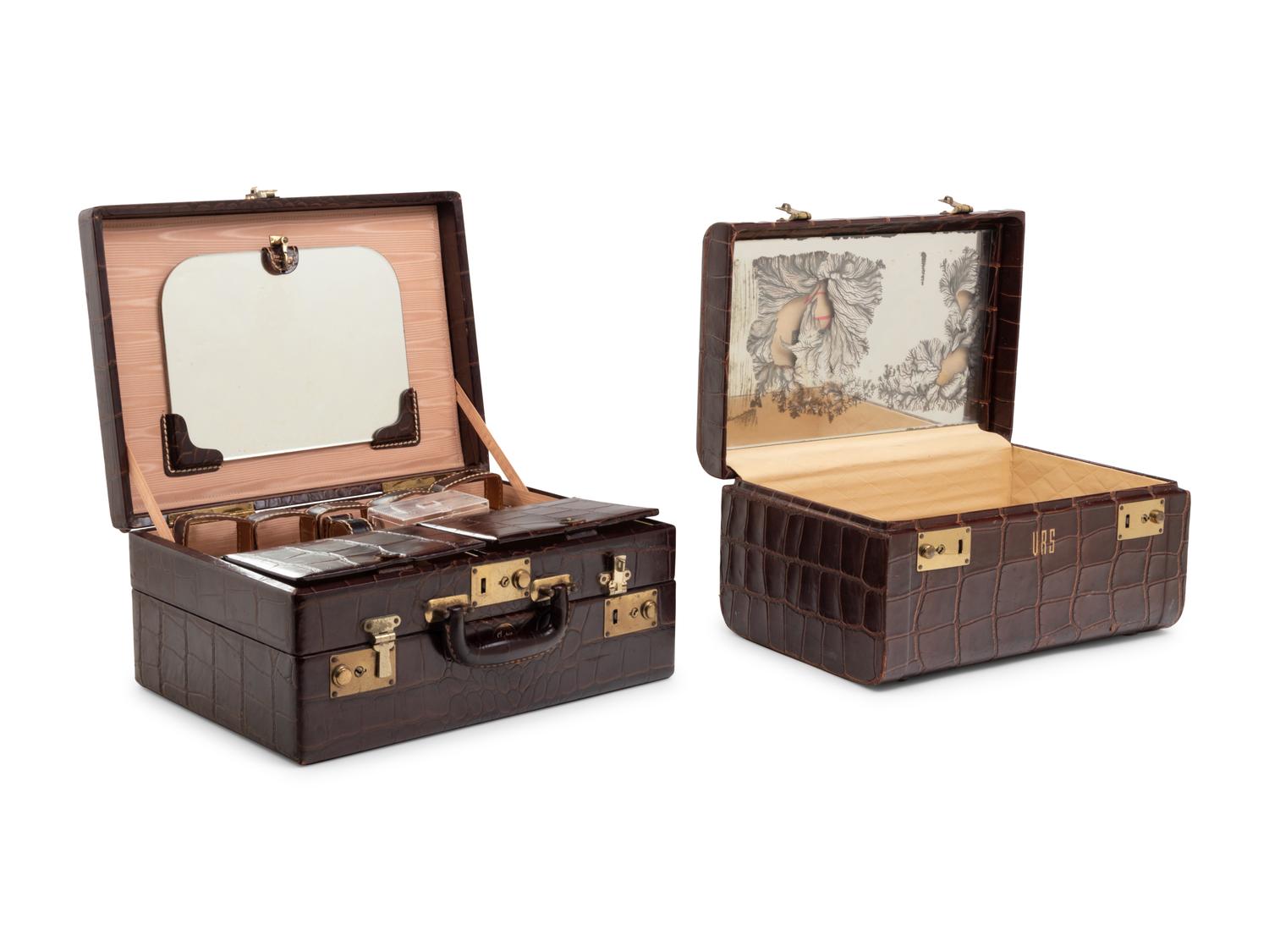 Two Leather Veneered Valises
