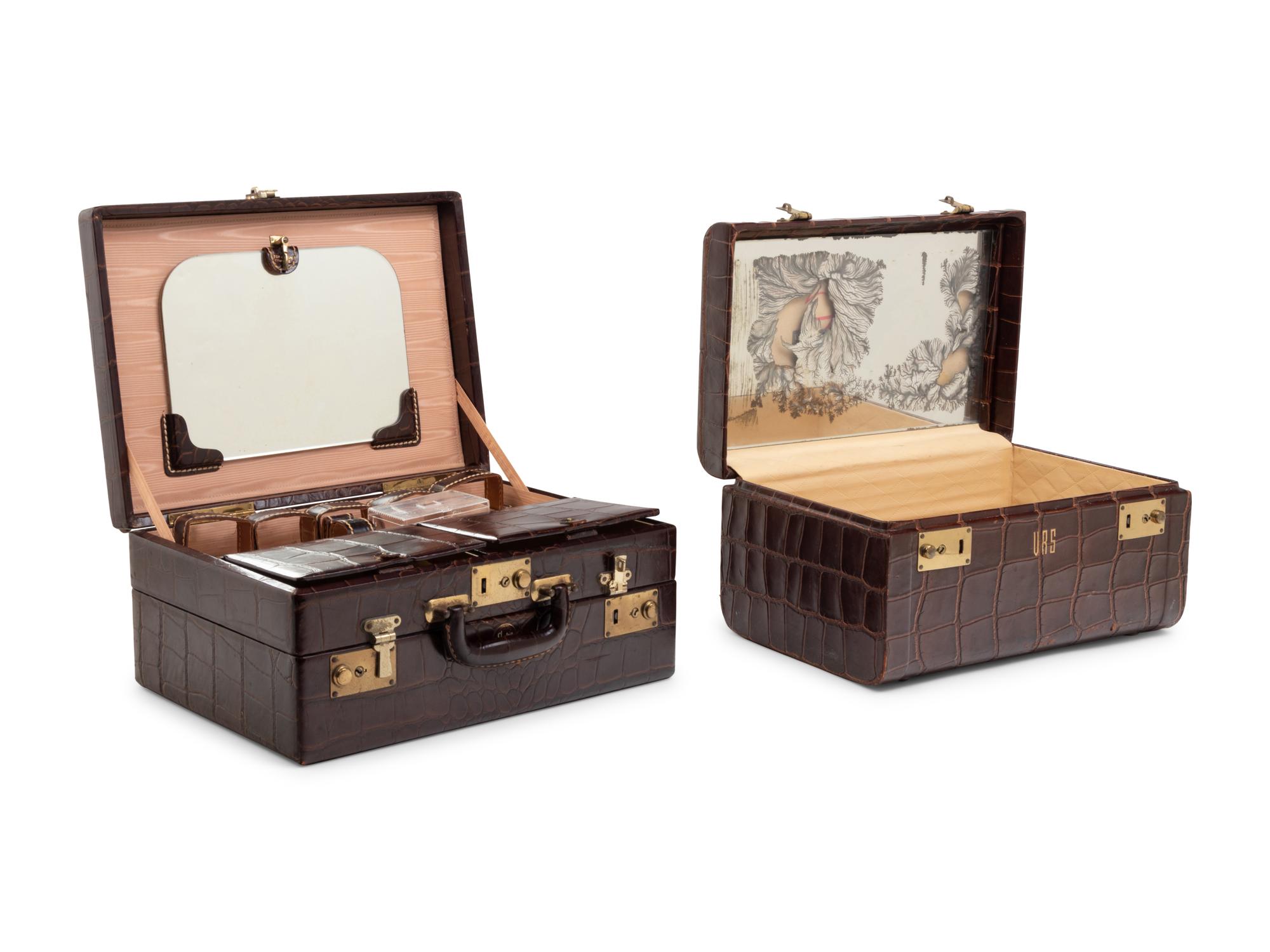 Two Leather Veneered Valises