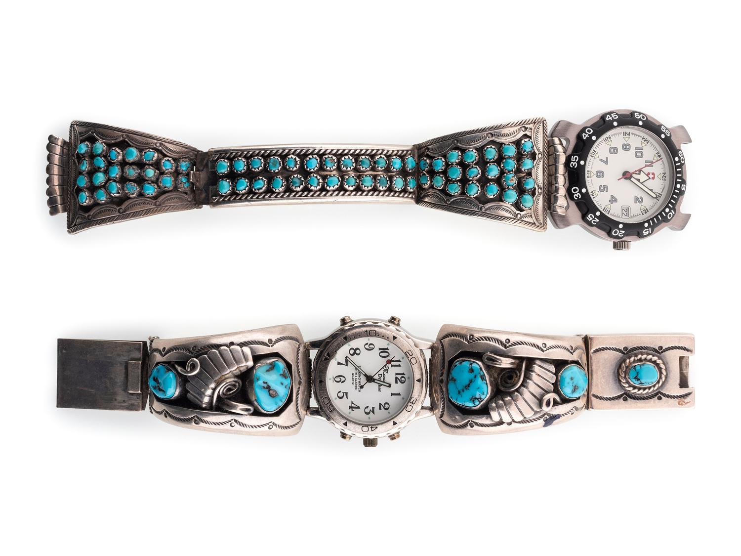 Navajo Silver and Turquoise Watchbands
