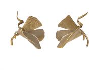 A Pair of Marc Bankowsky Bronze Ginko Candlesticks