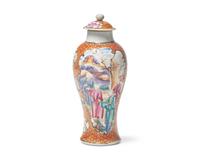 A Group of Three Chinese Export Porcelain Rose Mandarin Tablewares