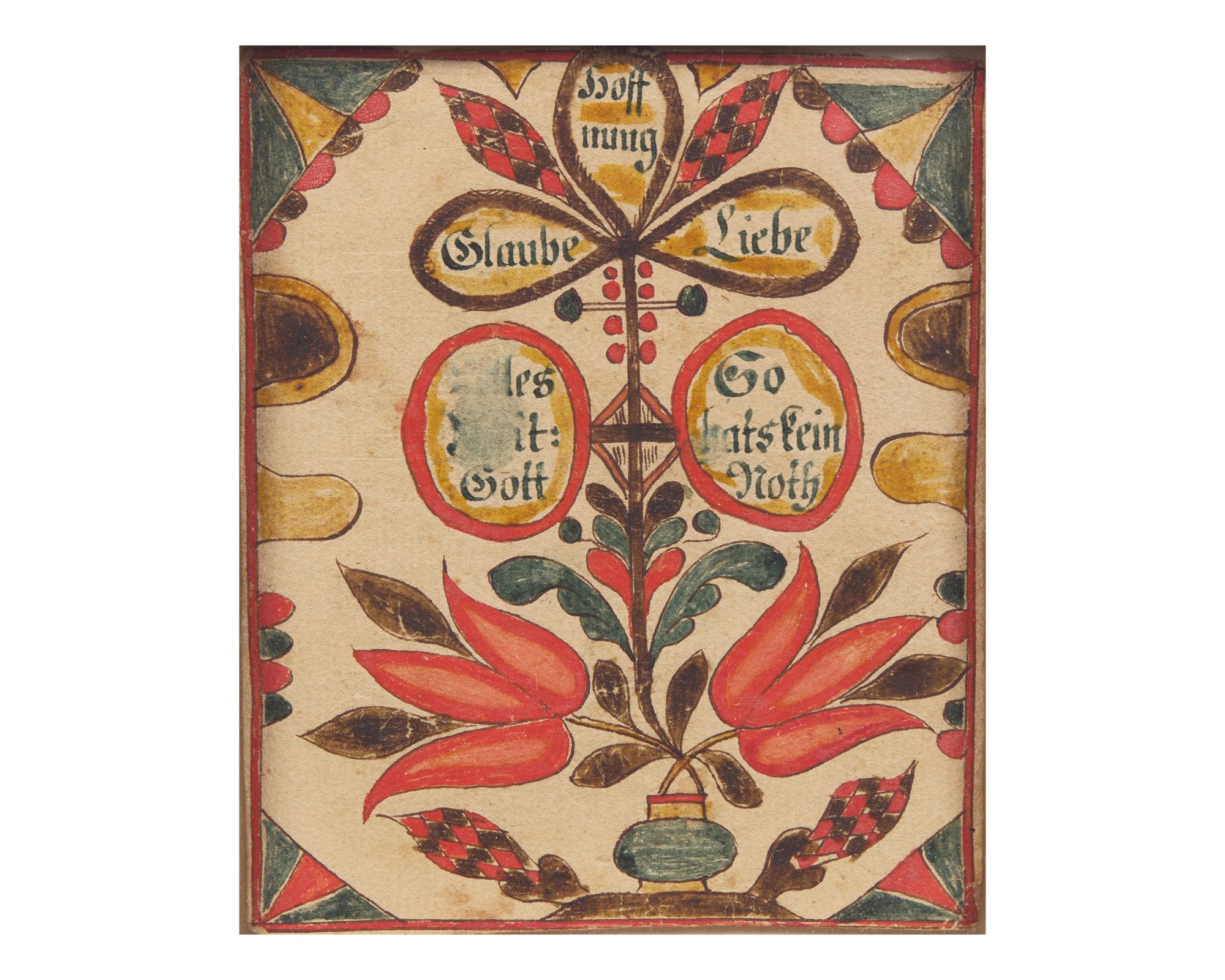 Two Fraktur Bookplates, Pennsylvania, Late 18th / Early 19th Century