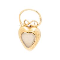 VICTORIAN, YELLOW GOLD HEART LOCKET PENDANT WITH SNAKE-MOTIF BAIL