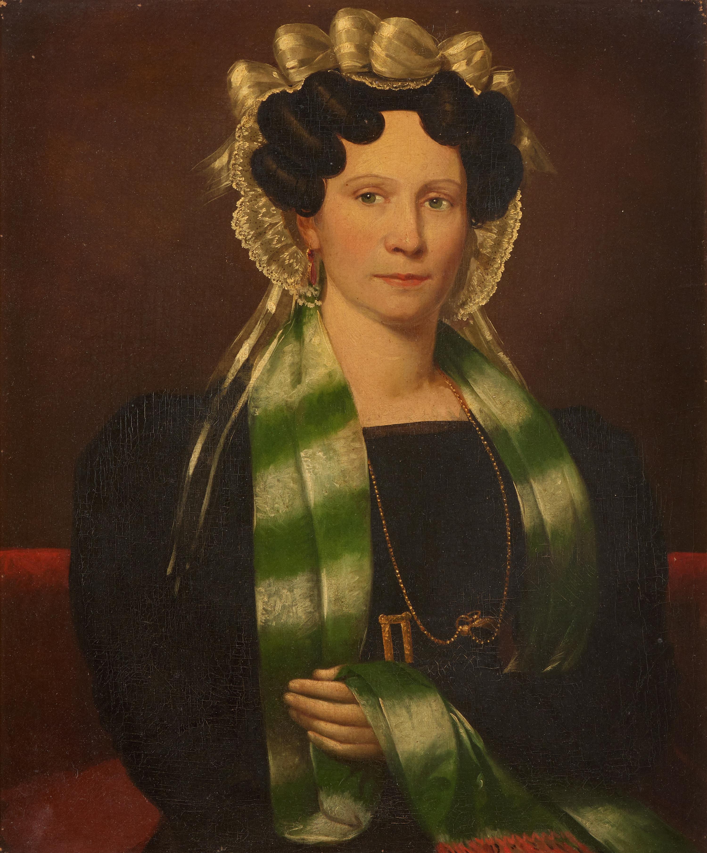 American School, 19th Century — Pair of Portraits: Lady and Gentleman, Circa 1830
