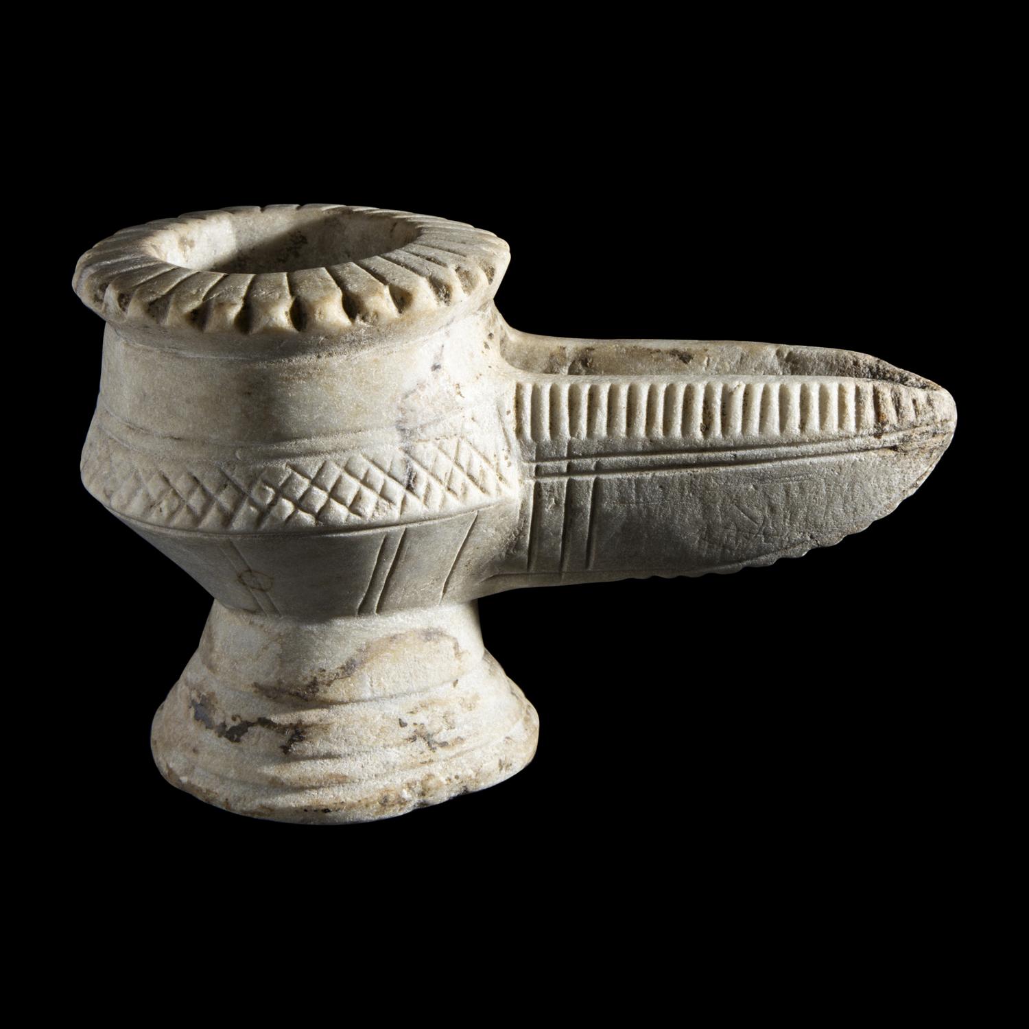 An Islamic Marble Oil Lamp
