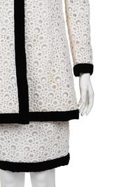 Givenchy Haute Couture Velvet Trimmed Eyelet Skirt Ensemble, 1980-90s