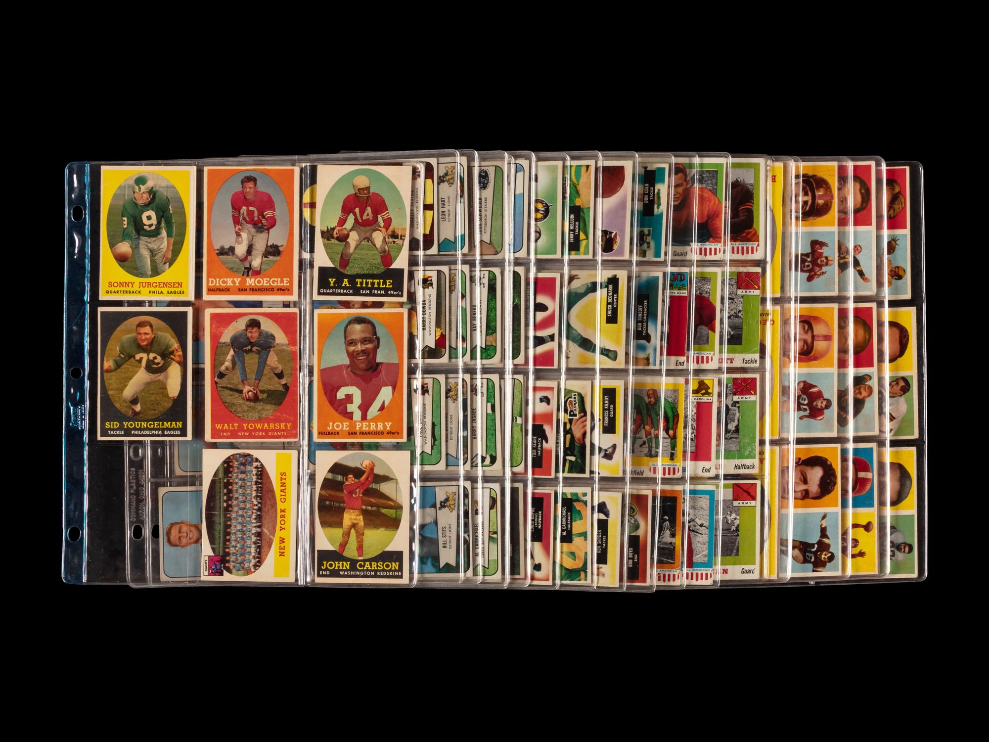 A Collection of Over 175 Assorted 1950s Topps and Bowman Football Cards