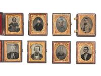 [EARLY PHOTOGRAPHY]. 42 ninth plate ambrotypes and tintypes of men, women, & children.