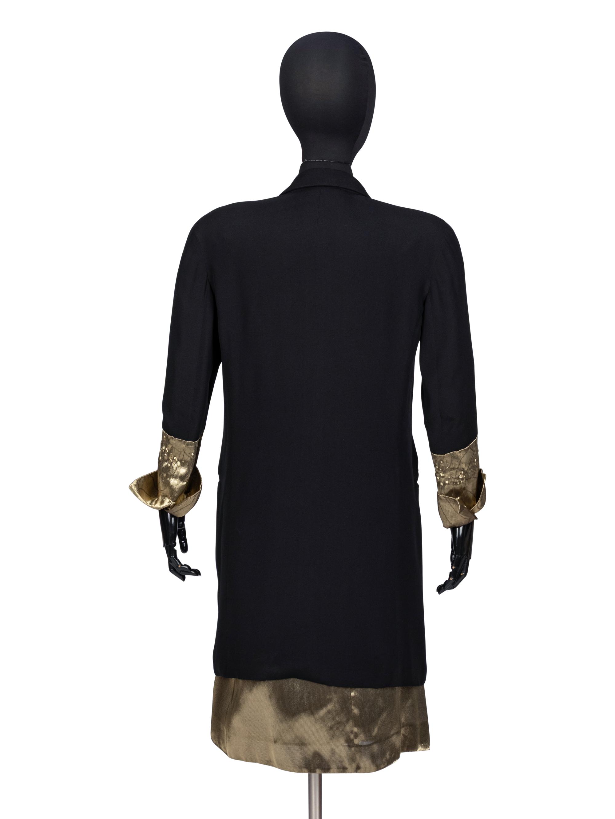 Giorgio Armani, Black & Gold Lamé Skirt Suit, c. 1980