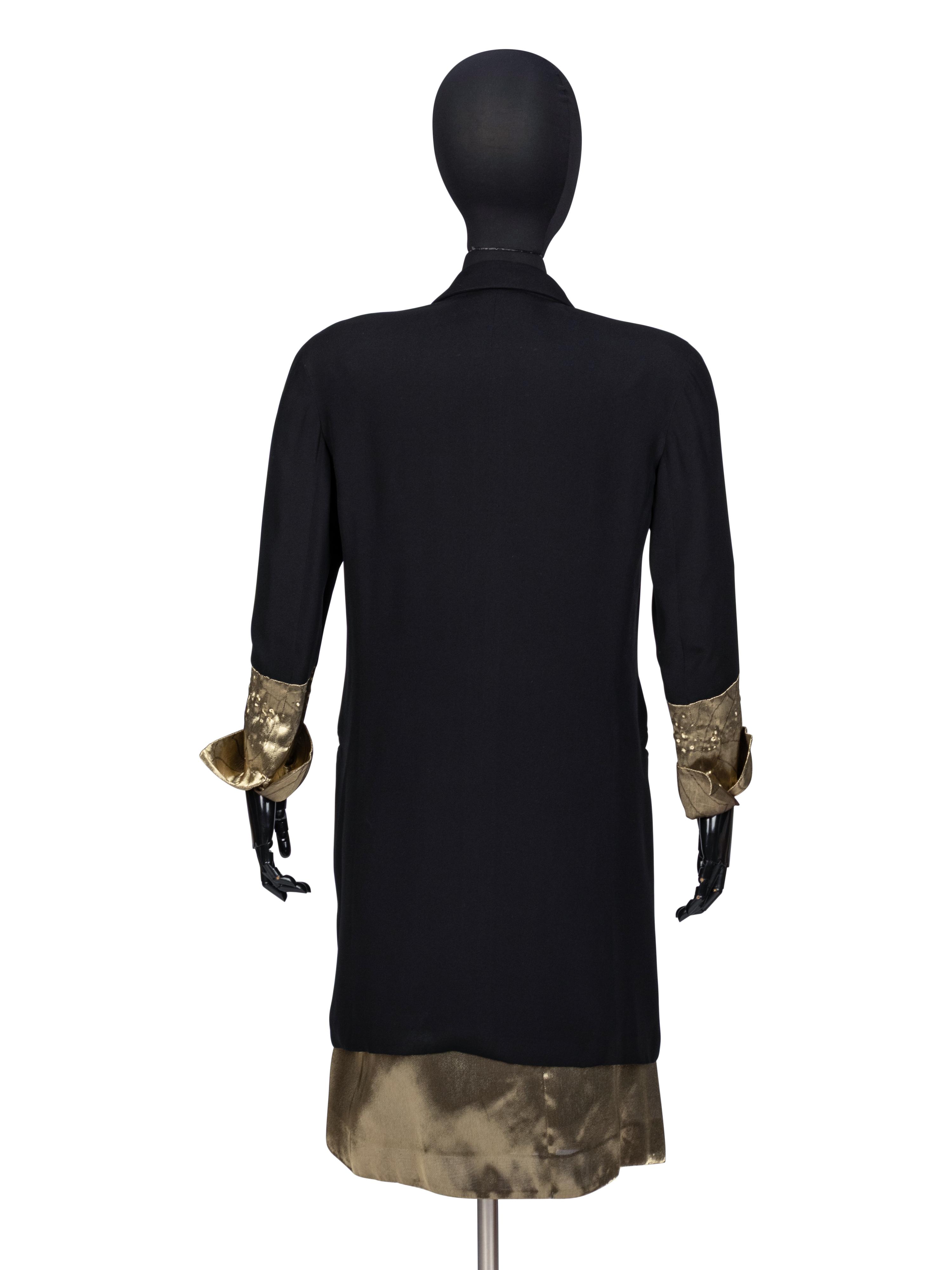 Giorgio Armani, Black & Gold Lamé Skirt Suit, c. 1980