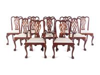 A Set of Ten George III Style Mahogany Dining Chairs