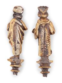 A Pair of German or Swiss Silver-Gilt Figures of David and Isaiah