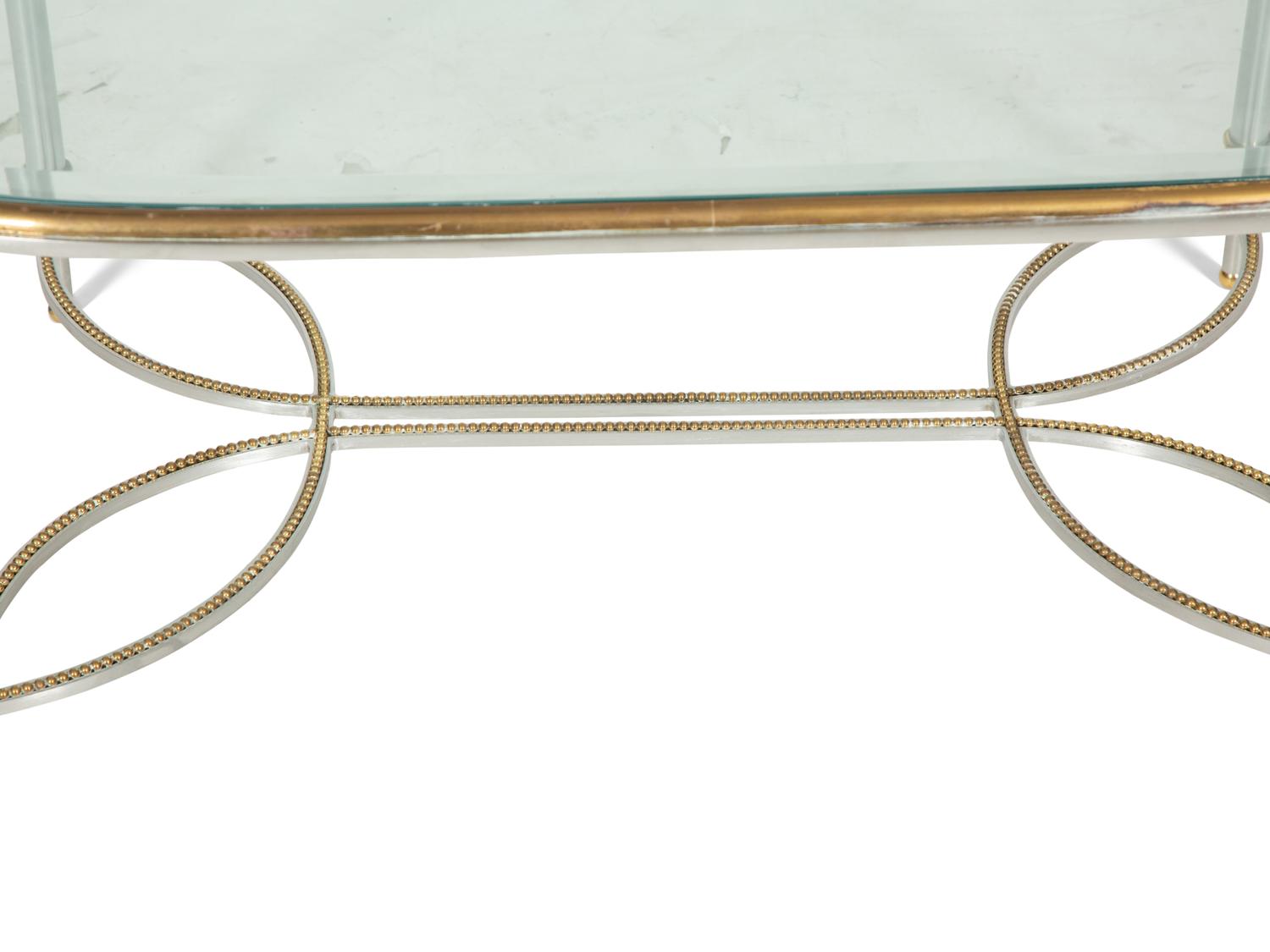 A Steel and Brass Low Table in the Style of Maison Jansen