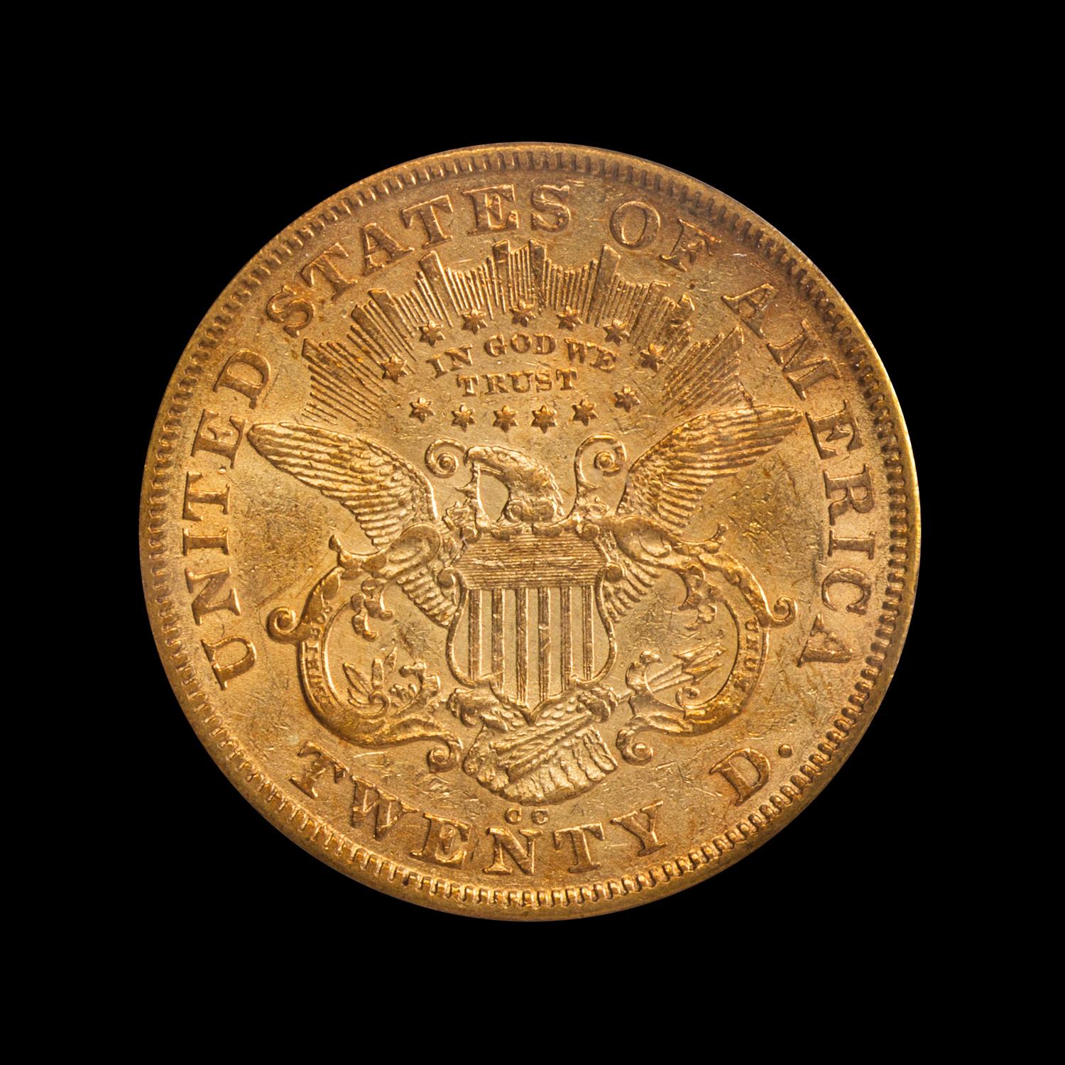 A United States 1873-CC Liberty Head $20 Gold Coin