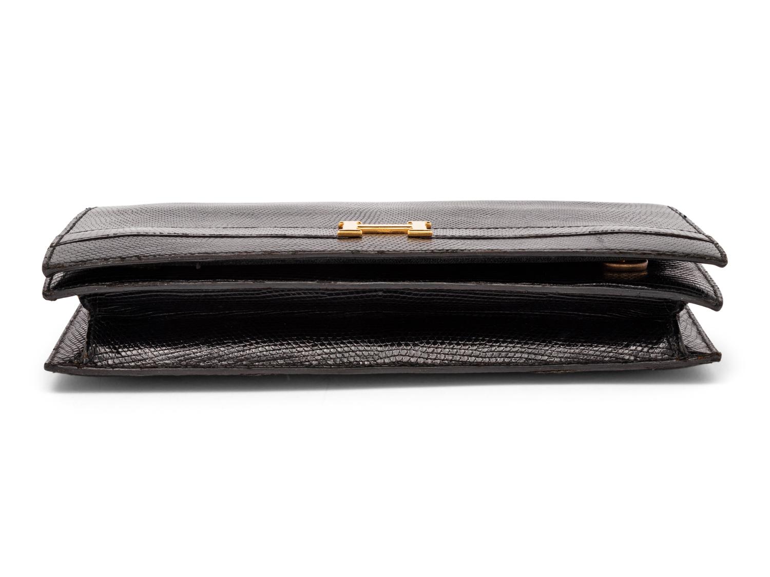 Hermès Annie Clutch in Black Lizard, 1978