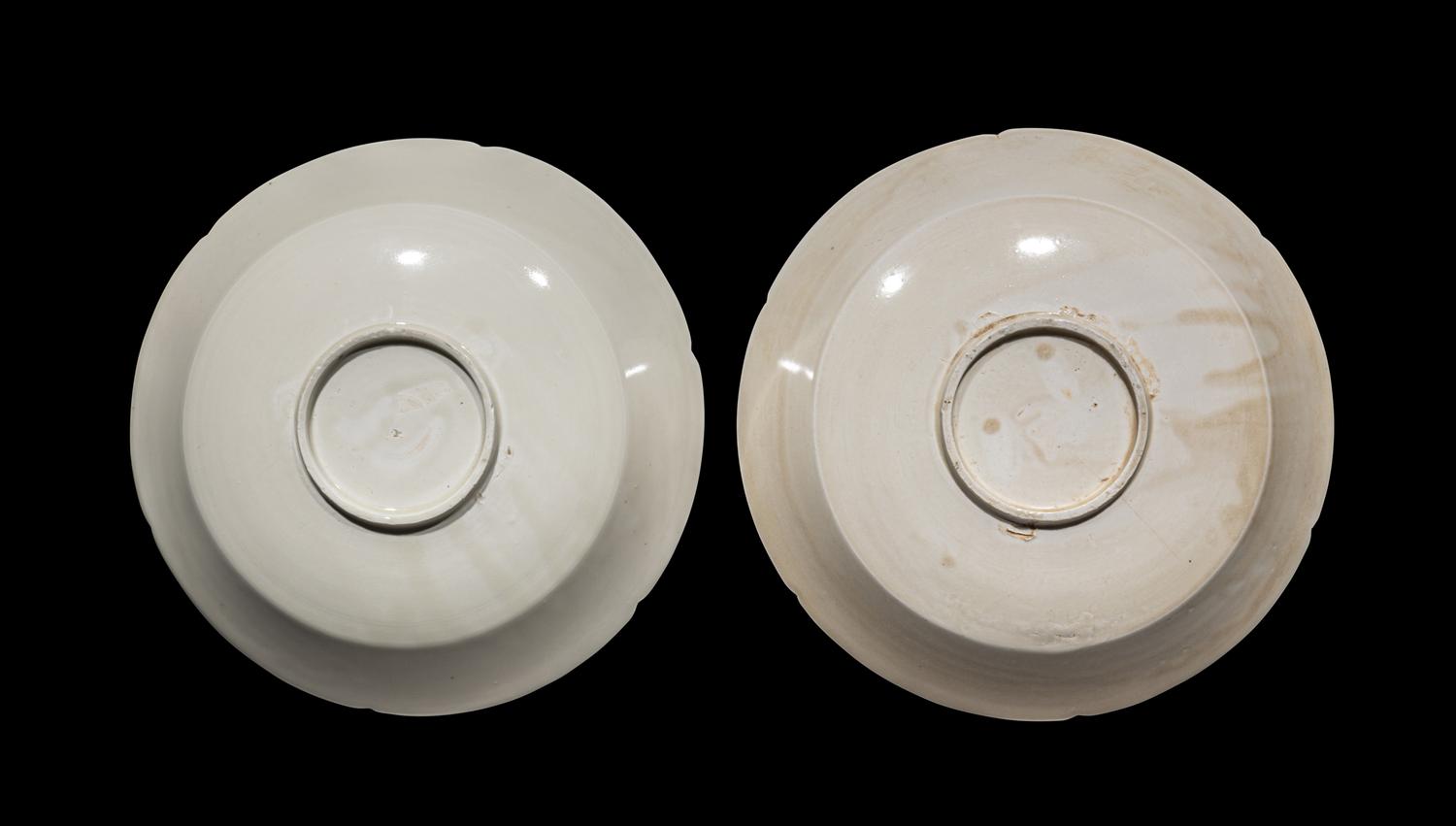 A Pair of Chinese Ding Style White Glazed Porcelain Plates