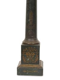 A Pair of Regency Style Ebonized and Gilt Tole Table Lamps