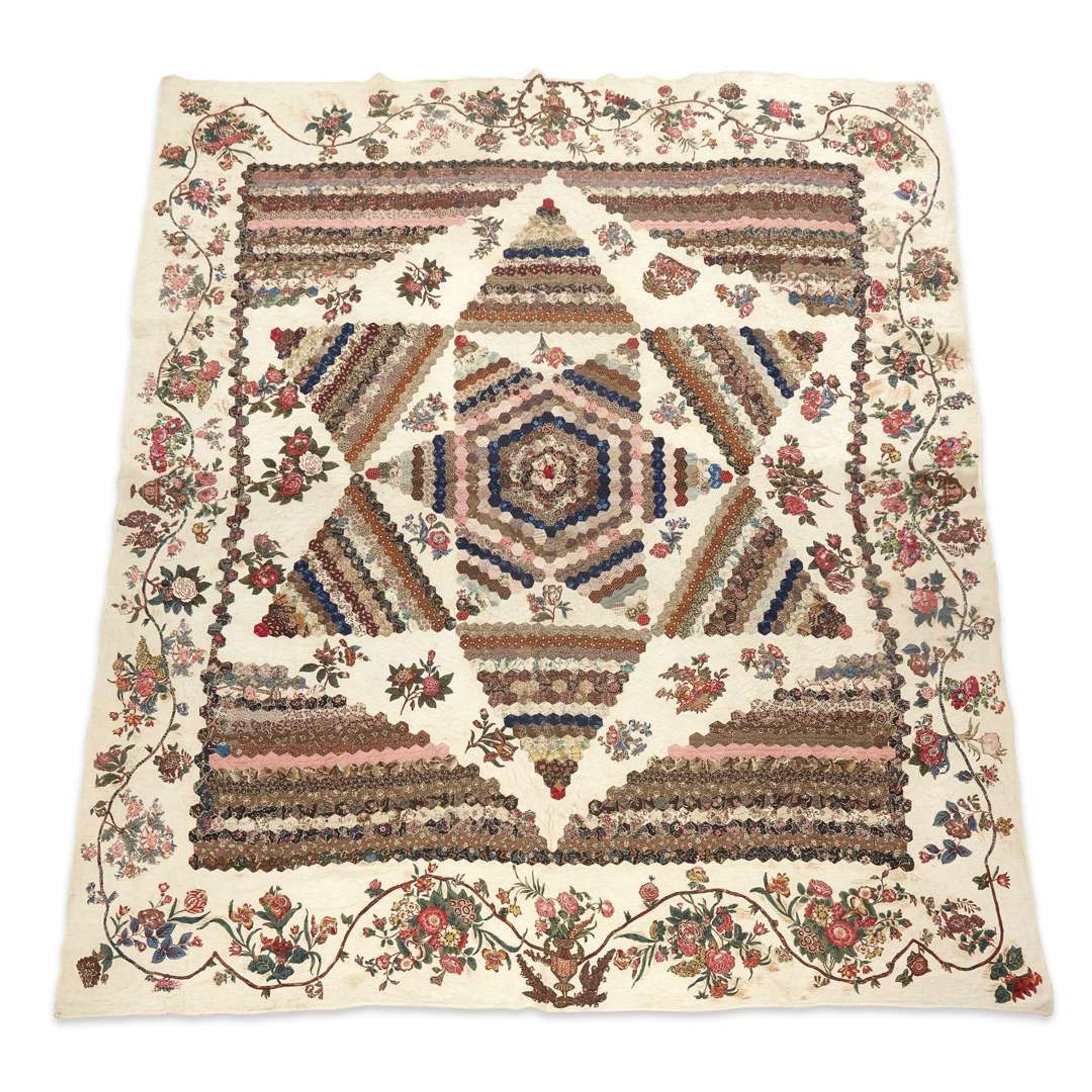 Large pieced and appliquéd quilt Baltimore, MD, circa 1842