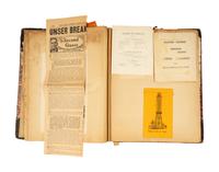 A Historical Princeton Scrapbook Featuring Princeton vs. Yale Nov. 28 Championship Game Football Ticket at Berkely Oval, ca. 1889-90