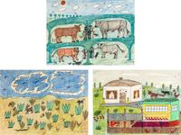 Untitled (Chicken Coop), 1970, Untitled (Tending Cattle), 1974 and Untitled (Wild Hare) , 1974 (three works)