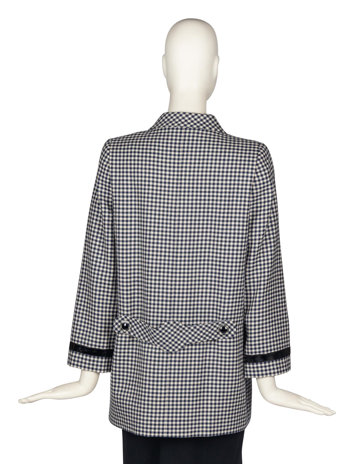 Pierre Cardin Haute Couture Gingham Coat with Vinyl Details