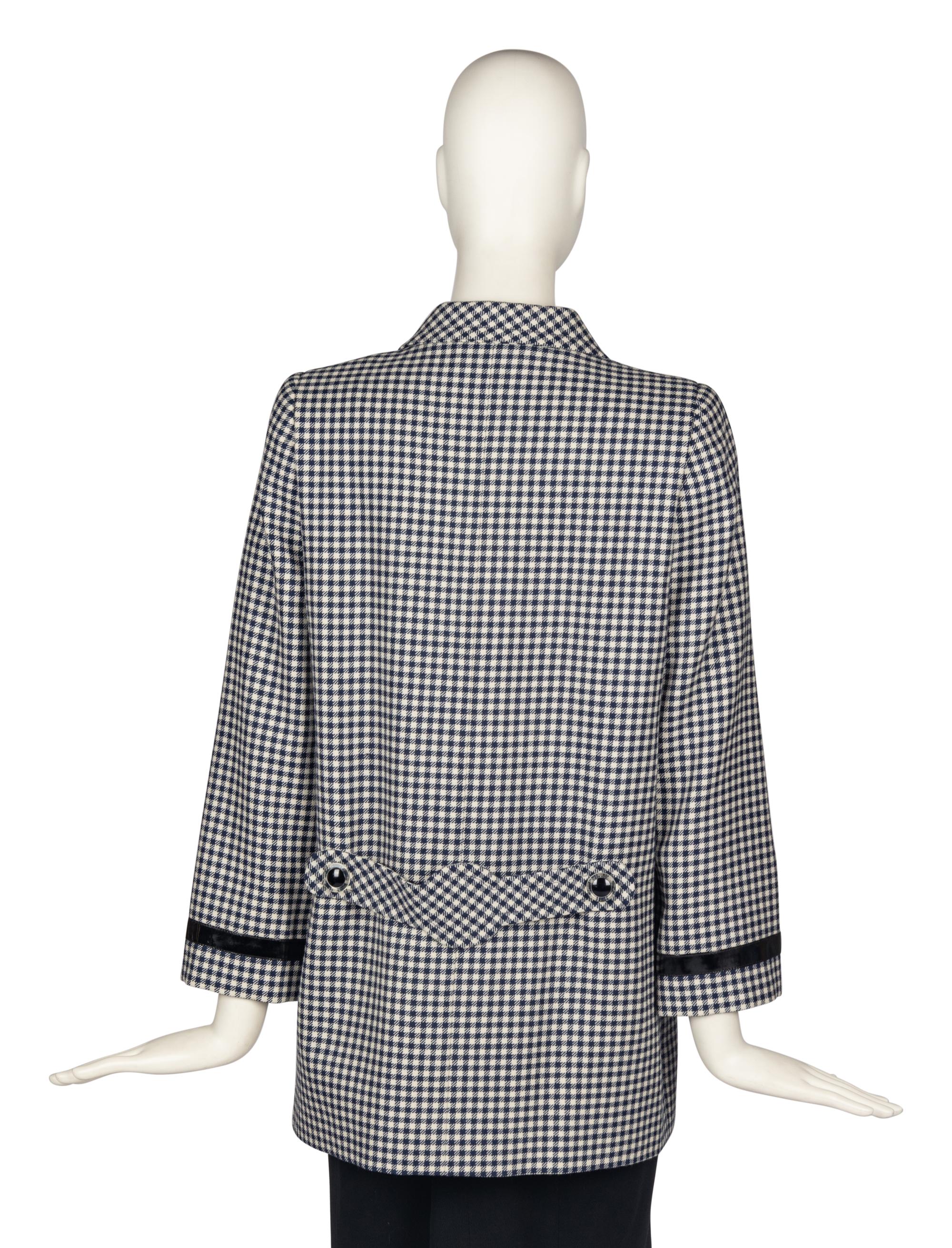 Pierre Cardin Haute Couture Gingham Coat with Vinyl Details
