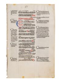 Leaf from a Glossed Psalter, in Latin, illuminated manuscript on parchment [Northern France, c. 1175-1200]