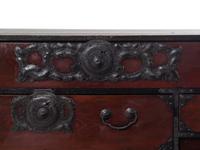 A Korean or Japanese Iron Mounted Tansu Chest