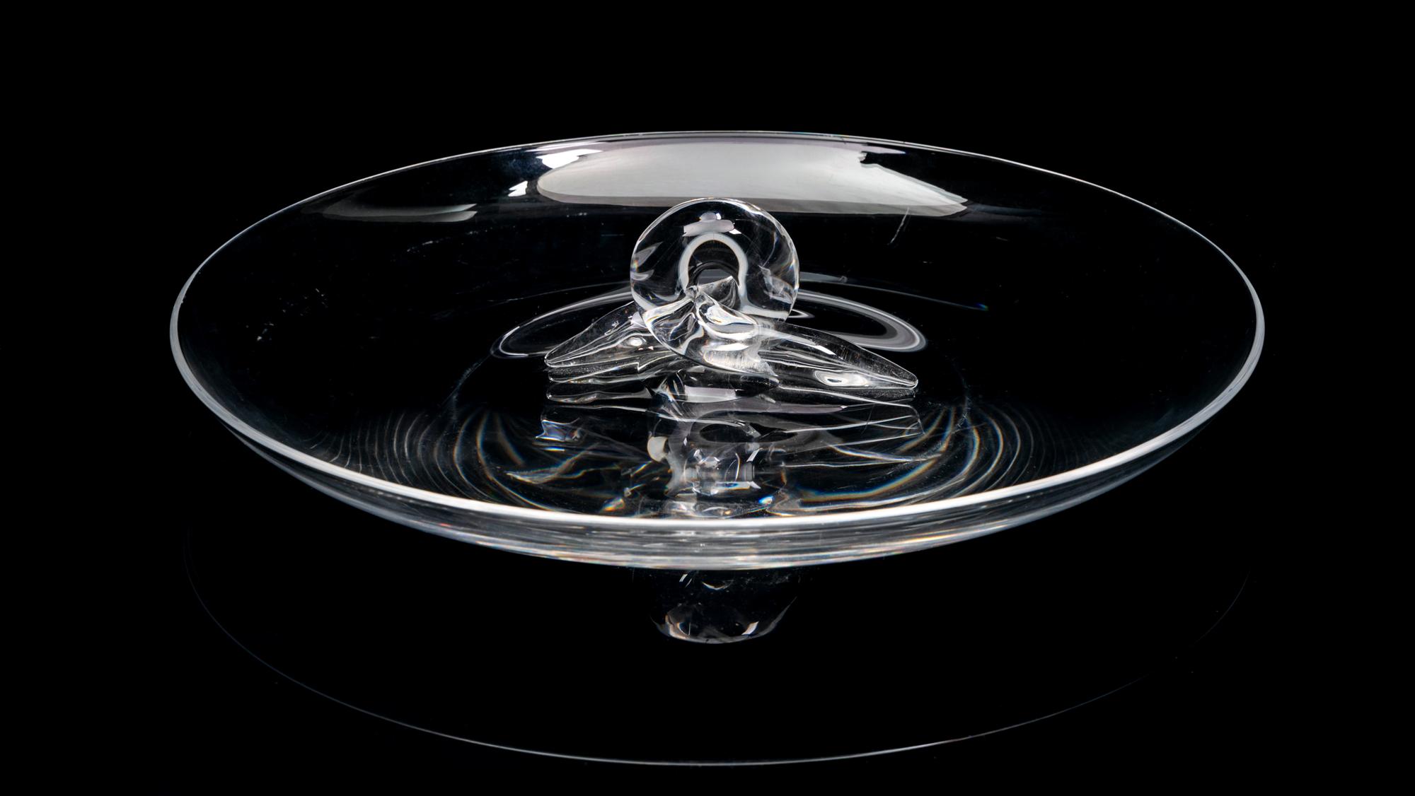 A Steuben Handled Platter Diameter 10 1/4 inches.
