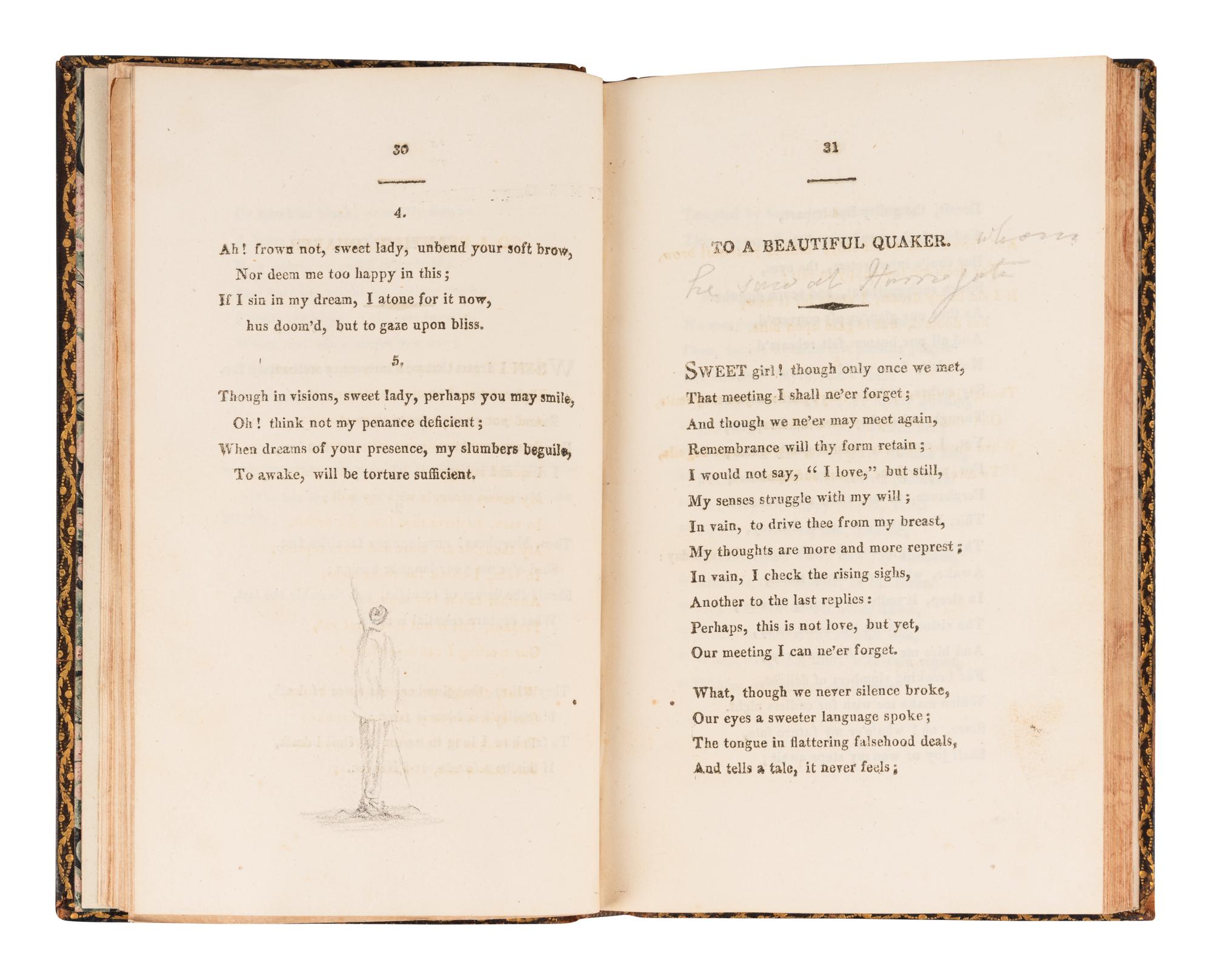 BYRON, George Gordon Noel, Lord (1788-1824). Hours of Idleness . Newark: S. and J. Ridge, et al,1807.