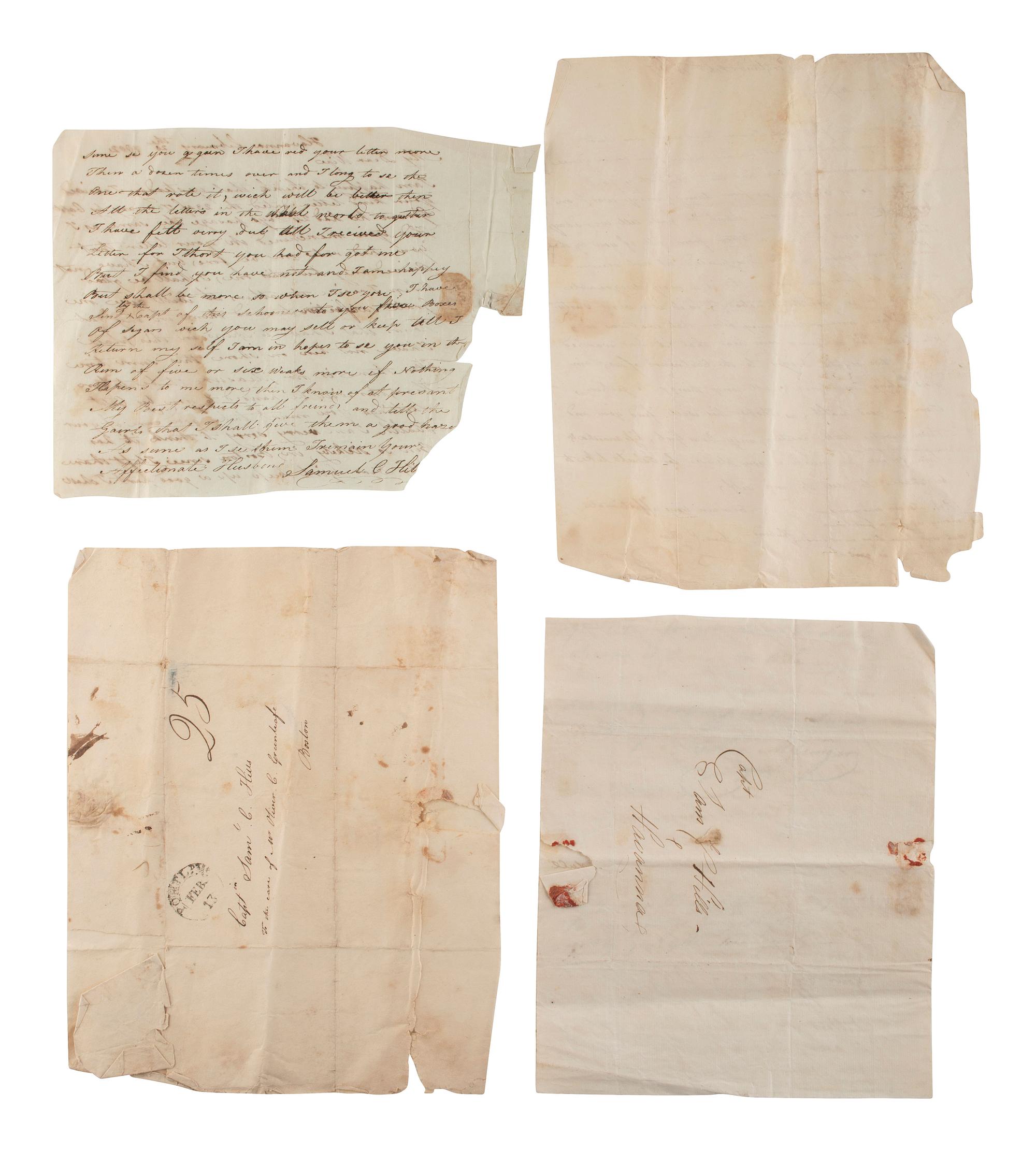 [SHIPPING & COMMERCE]. Documents and correspondence involving a Massachusetts sea captain.