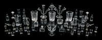 A Collection of Glass Table Articles Height of epergne 1 5/8 inches.