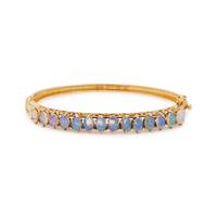 YELLOW GOLD AND OPAL BANGLE BRACELET