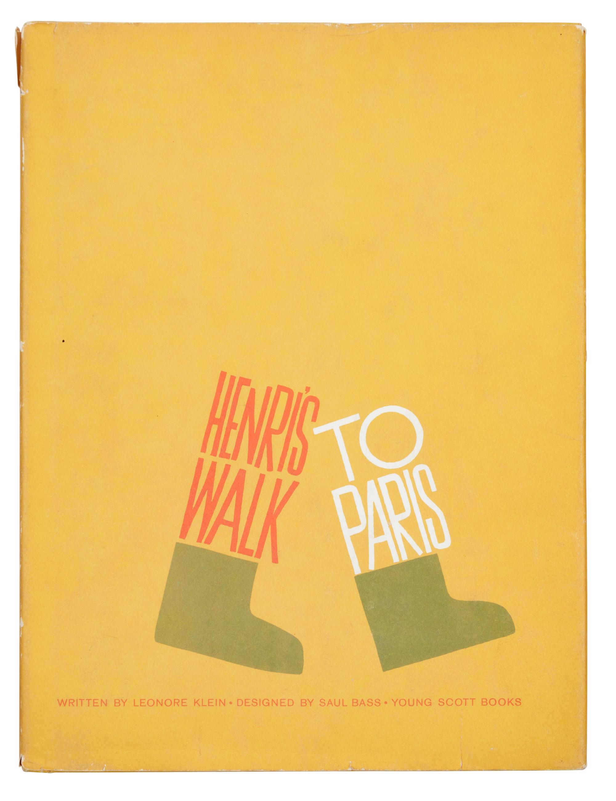 [CHILDREN'S BOOKS]. BASS, Saul (1920-1996) illustrator. KLEIN, Leonore (1916-2003). Henri's Walk to Paris . New York: Young Scott Books, 1962.