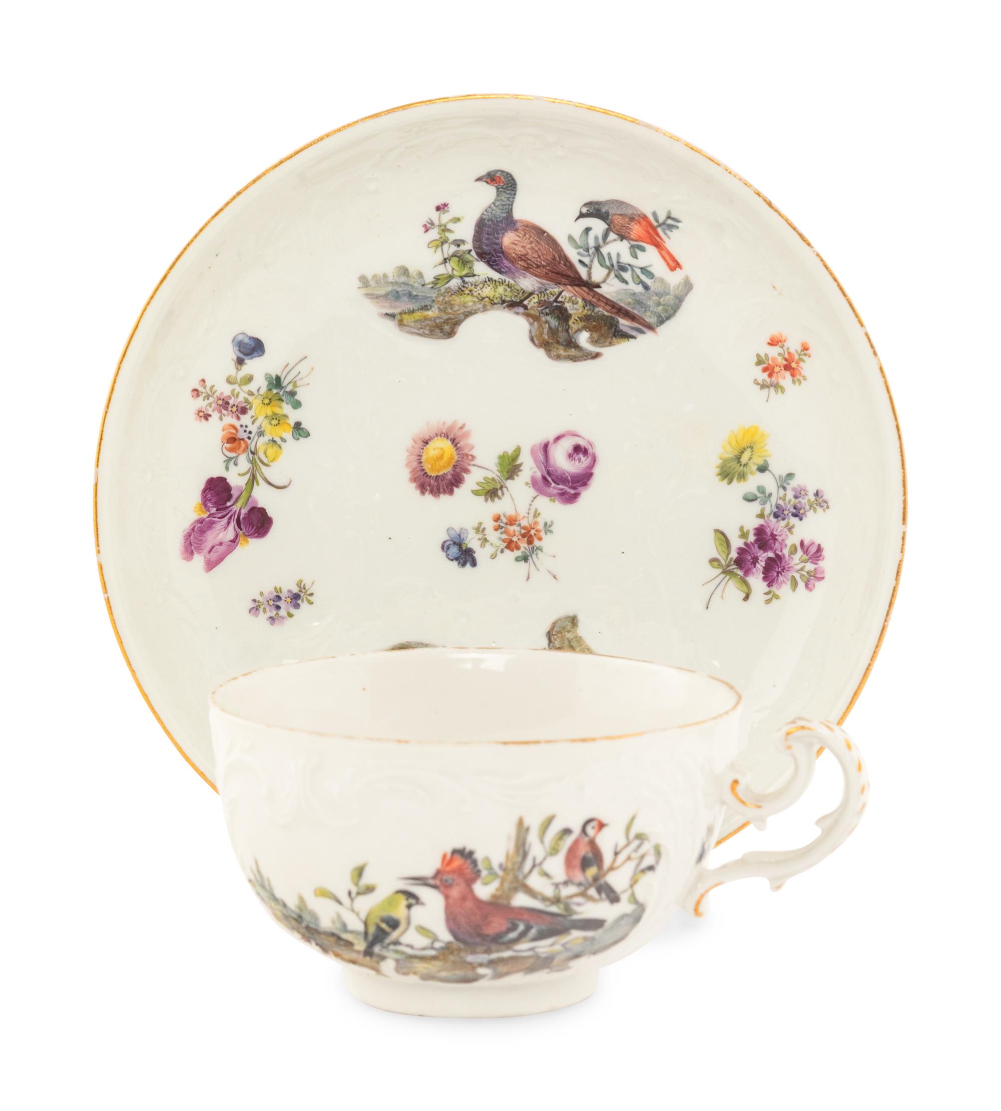 A Meissen Porcelain Teacup and Saucer
