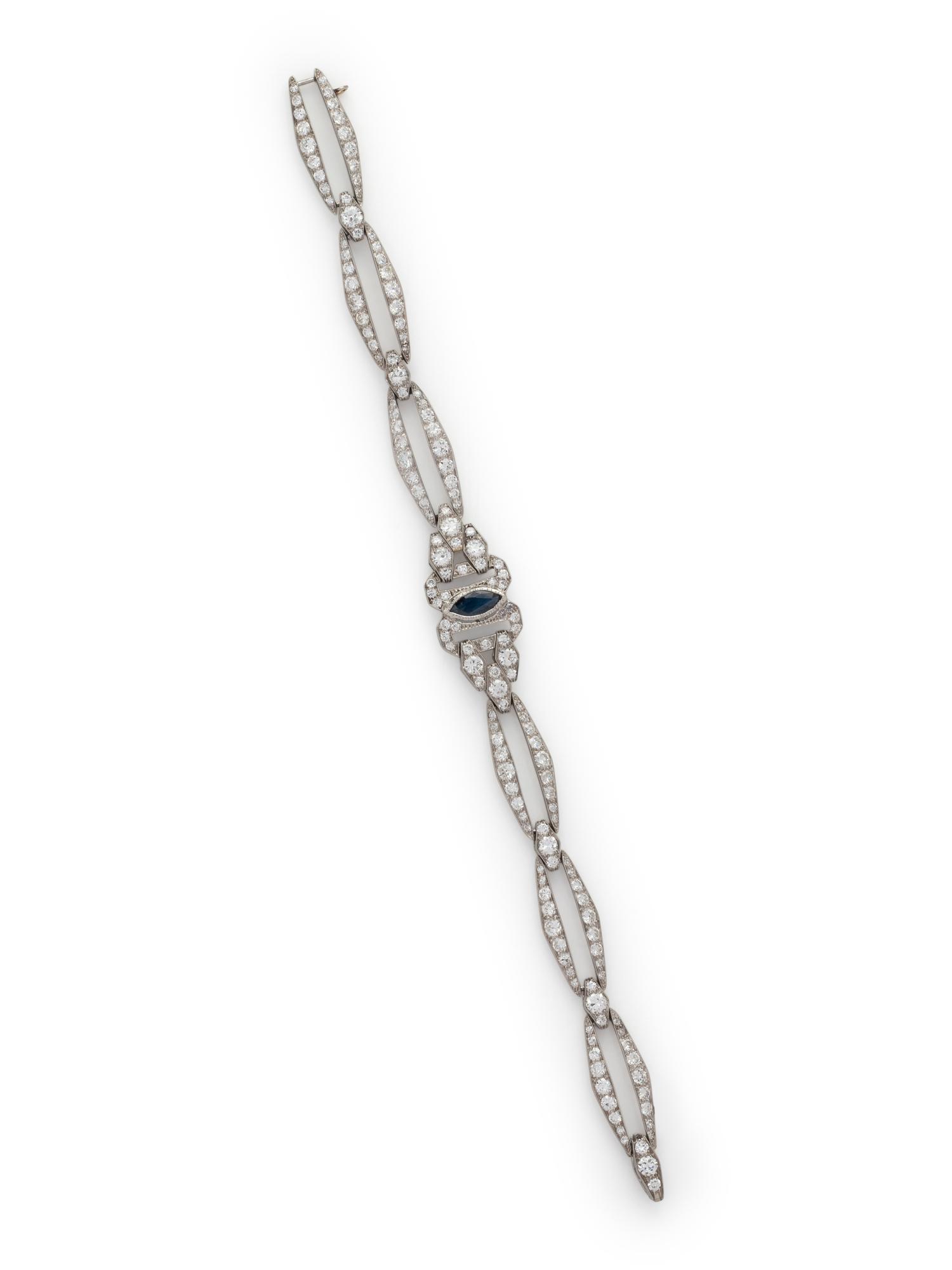 W.C. BALL, ANTIQUE, SAPPHIRE AND DIAMOND BRACELET