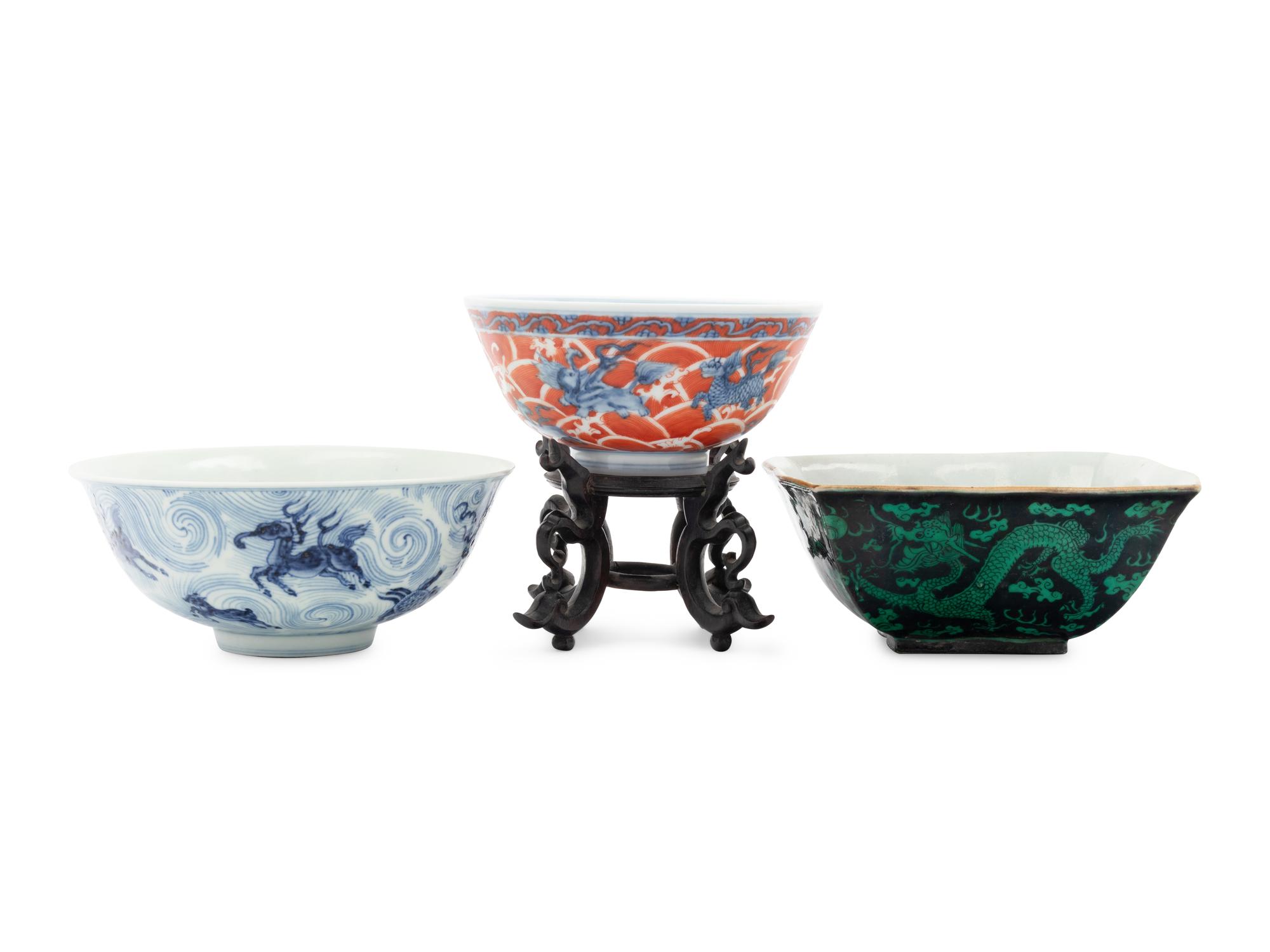 Three Chinese Porcelain Bowls