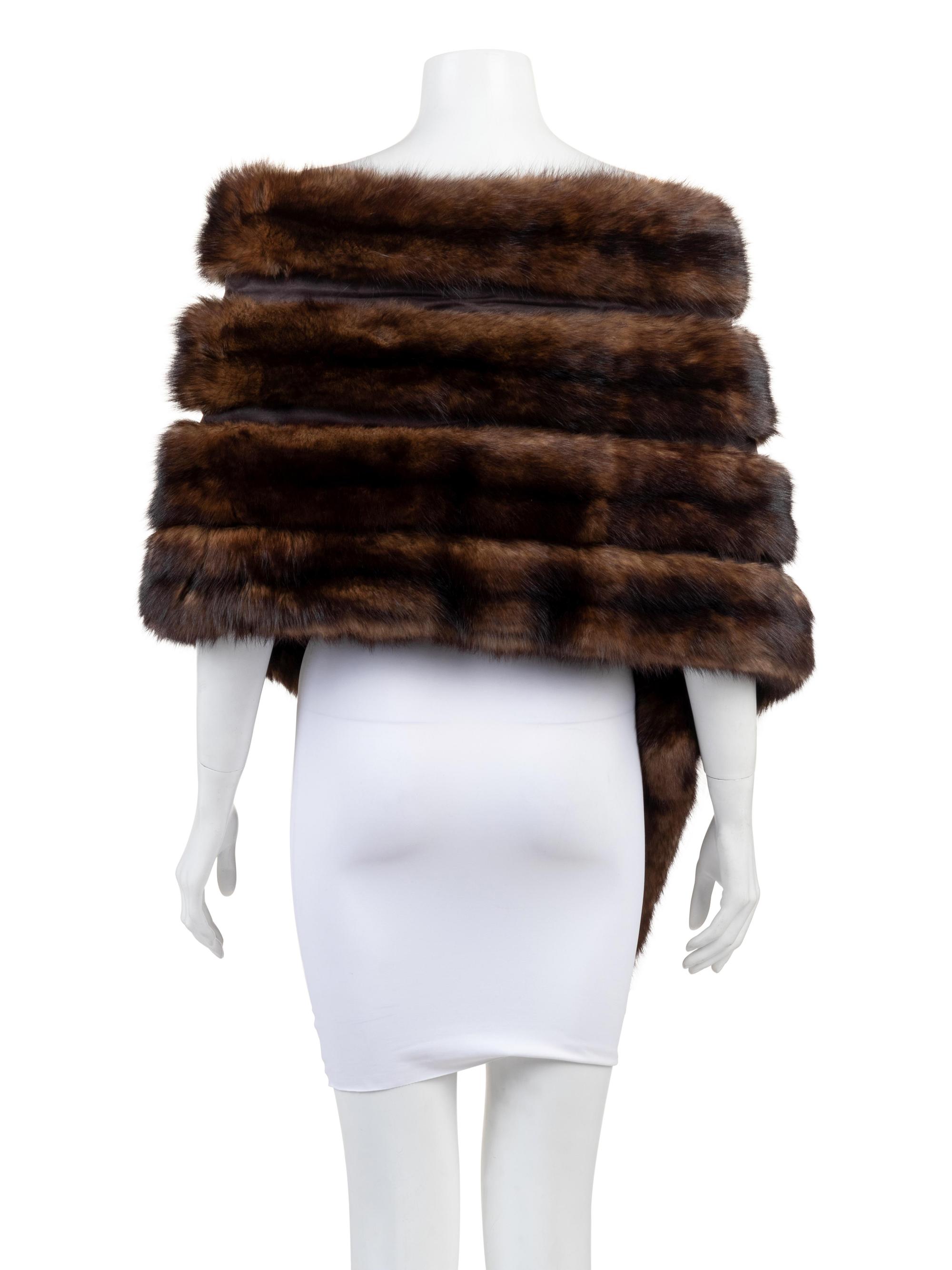 Extra Long Brown Sable Wrap, 1990s-2000s