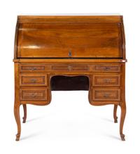 A Louis XV Style Walnut Bureau à Cylindre