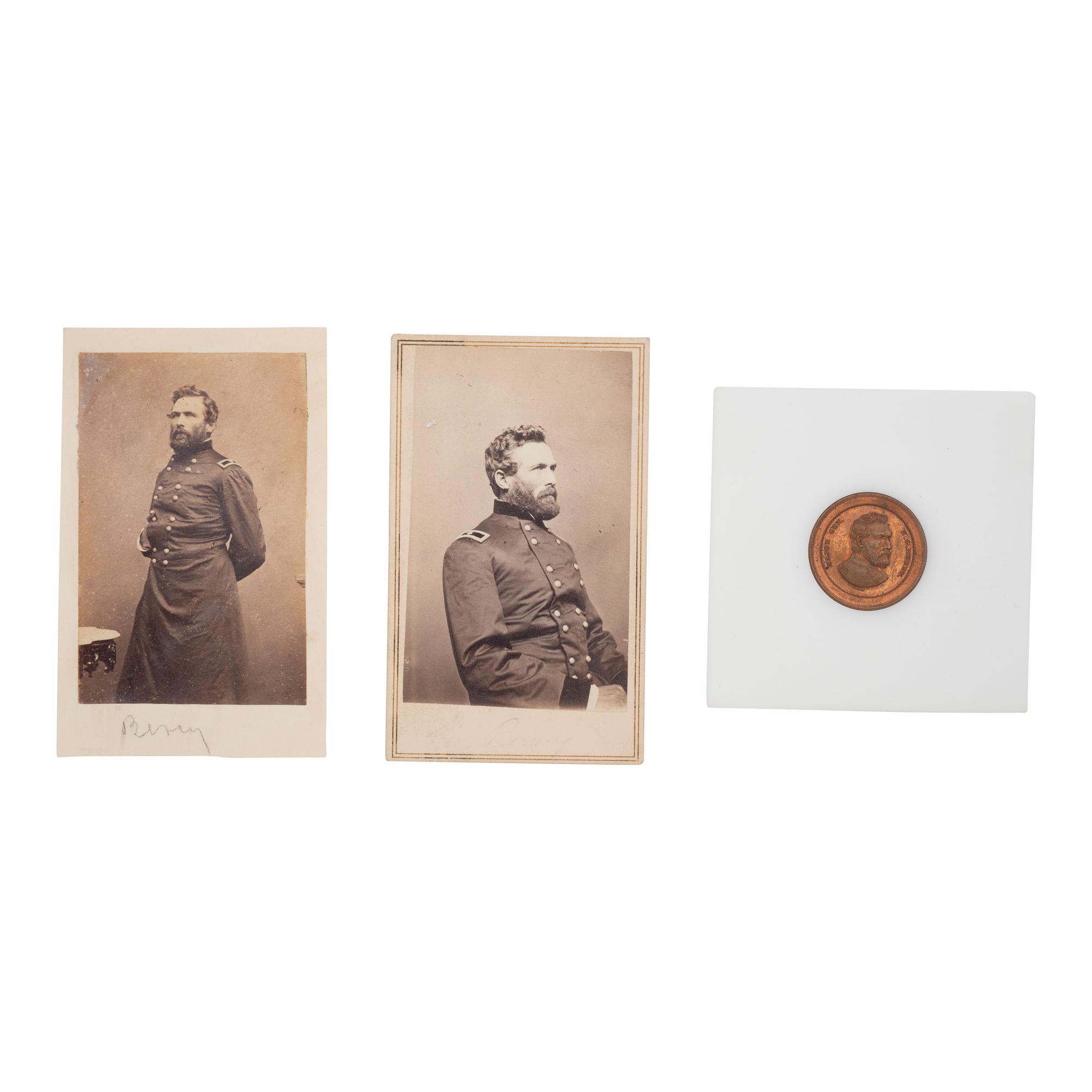 Caldwell Retailed Silver Gripped Model 1840 Cavalry Officers Presentation Sword to Col. (General) Hiram Berry - 4th Maine Vols. KIA at Chancellorsville with (2) CDVs and a Commemorative Coin