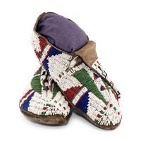 Sioux Beaded Buffalo Hide Moccasins