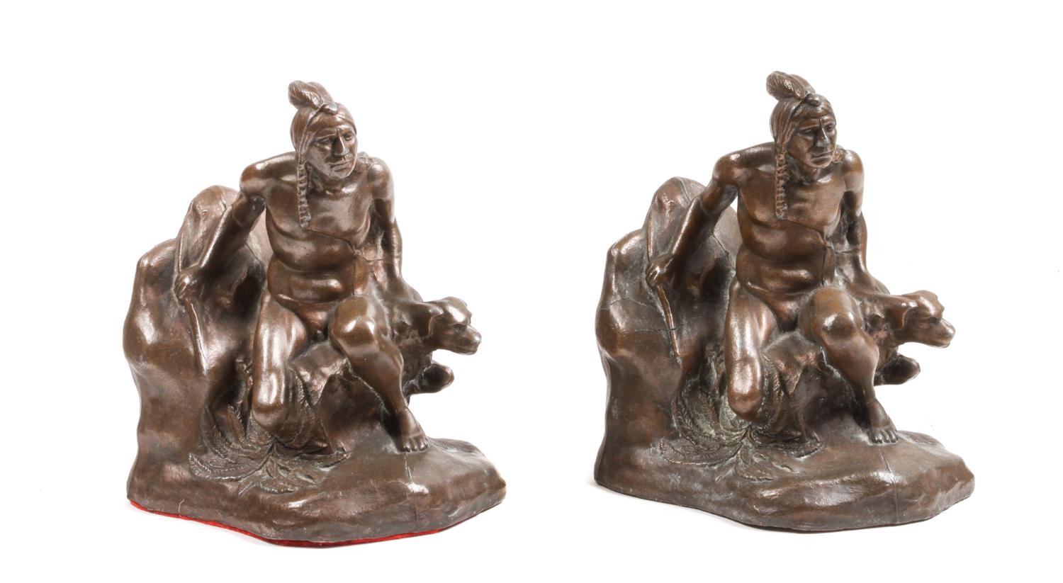 Three Sets of Contemporary Western Motif Bookends Height of tallest 5 1/2 inches