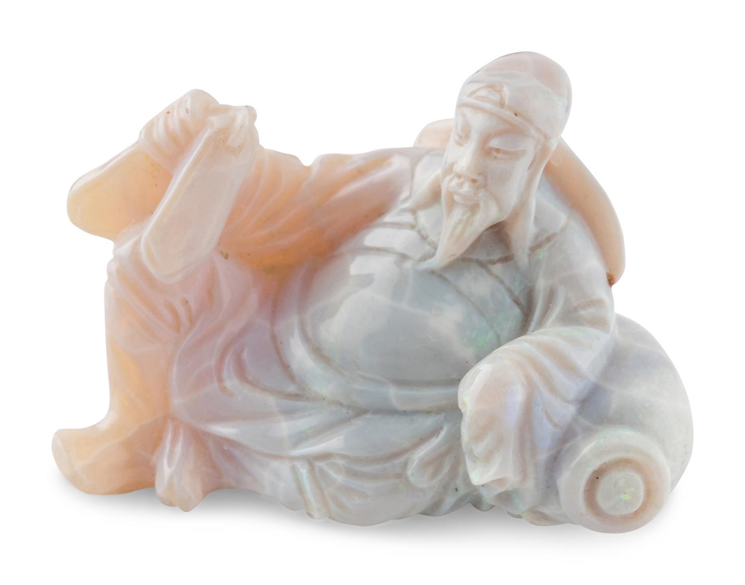 Four Chinese Hardstone Objects, 20th Century 近代 瑪瑙、琥珀把件四枚